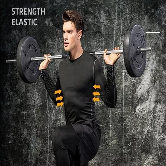 Men Compression Training Shirt Thermal Underwear Layer Workout Tops Long Sleeves - Picture 8 of 10